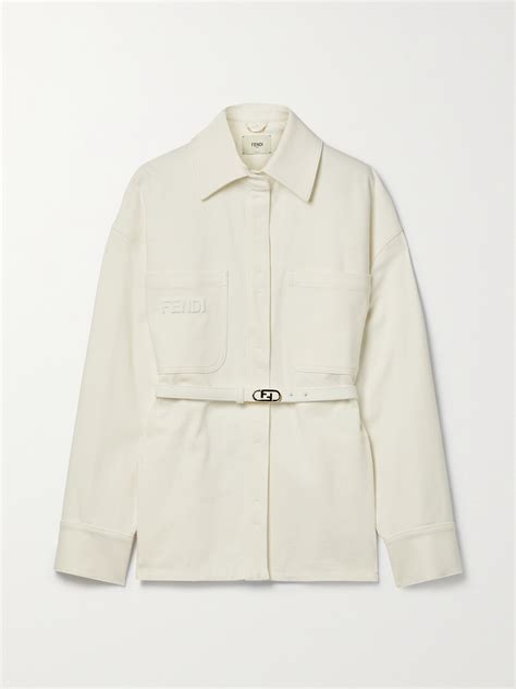 fendi white denim jacket|fendi jacket price.